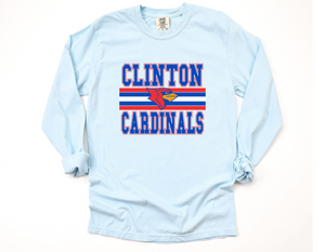 Clinton Cardinals Long Sleeve Tee (Chambray)