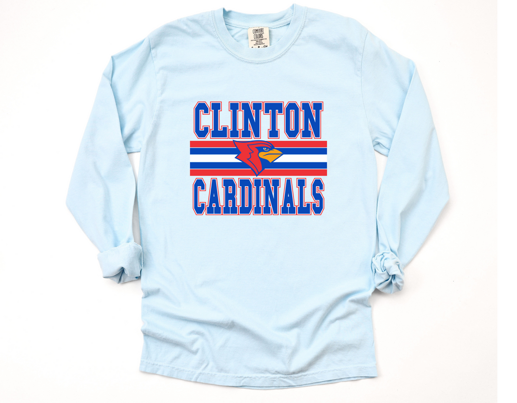 Clinton Cardinals Long Sleeve Tee (Chambray)