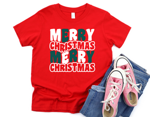 Merry Christmas Short Sleeve Tee (Youth) (Size S)