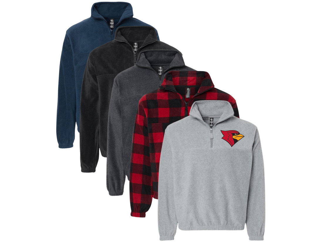 Clinton Cardinals Fleece Quarter Zip Pullover (S-5X) (ready 10-15 days)