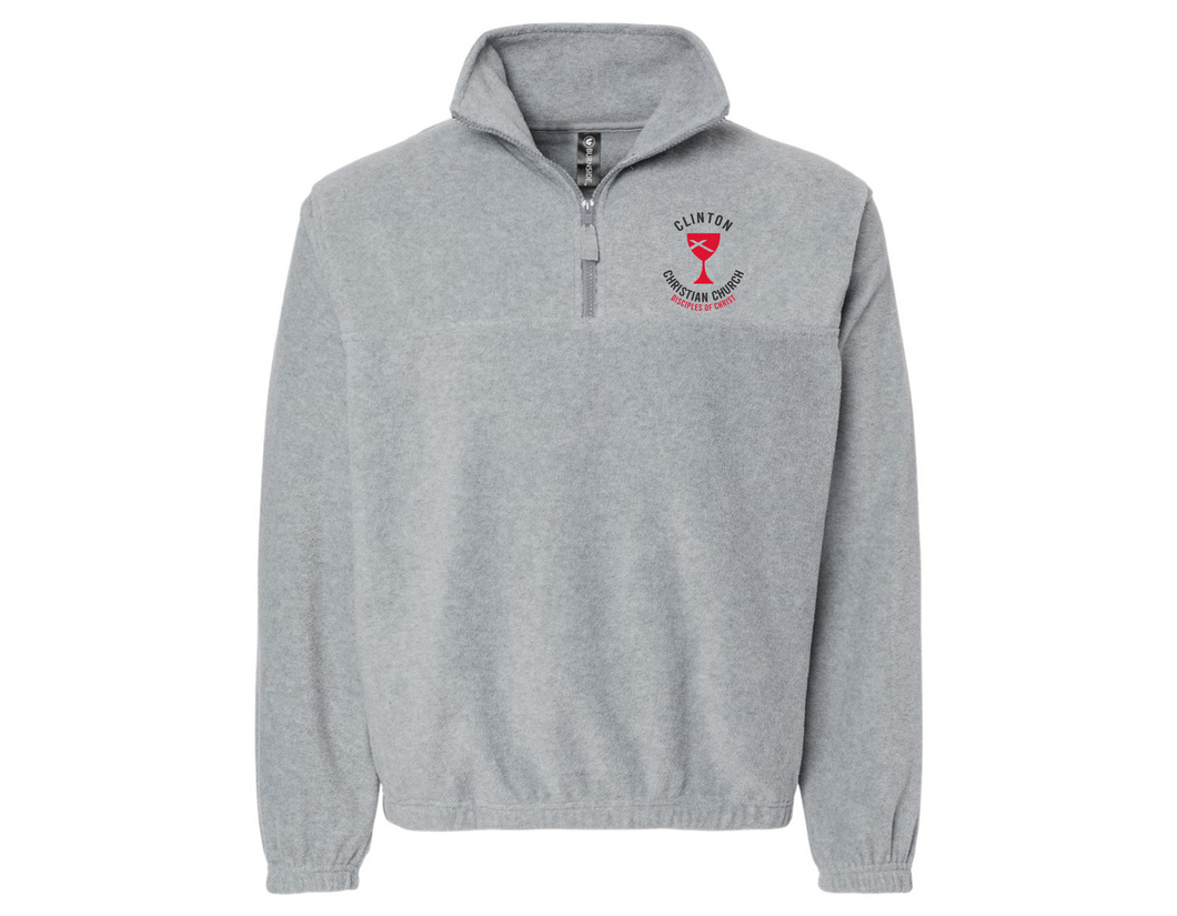 Clinton Christian Church Embroidered Quarter Zip Fleece Pullover