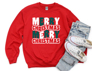 Merry Christmas Long Sleeve Tee (Youth) (L)