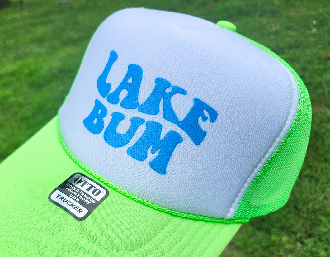 Lake Bum Foam Trucker Hat Neon Green