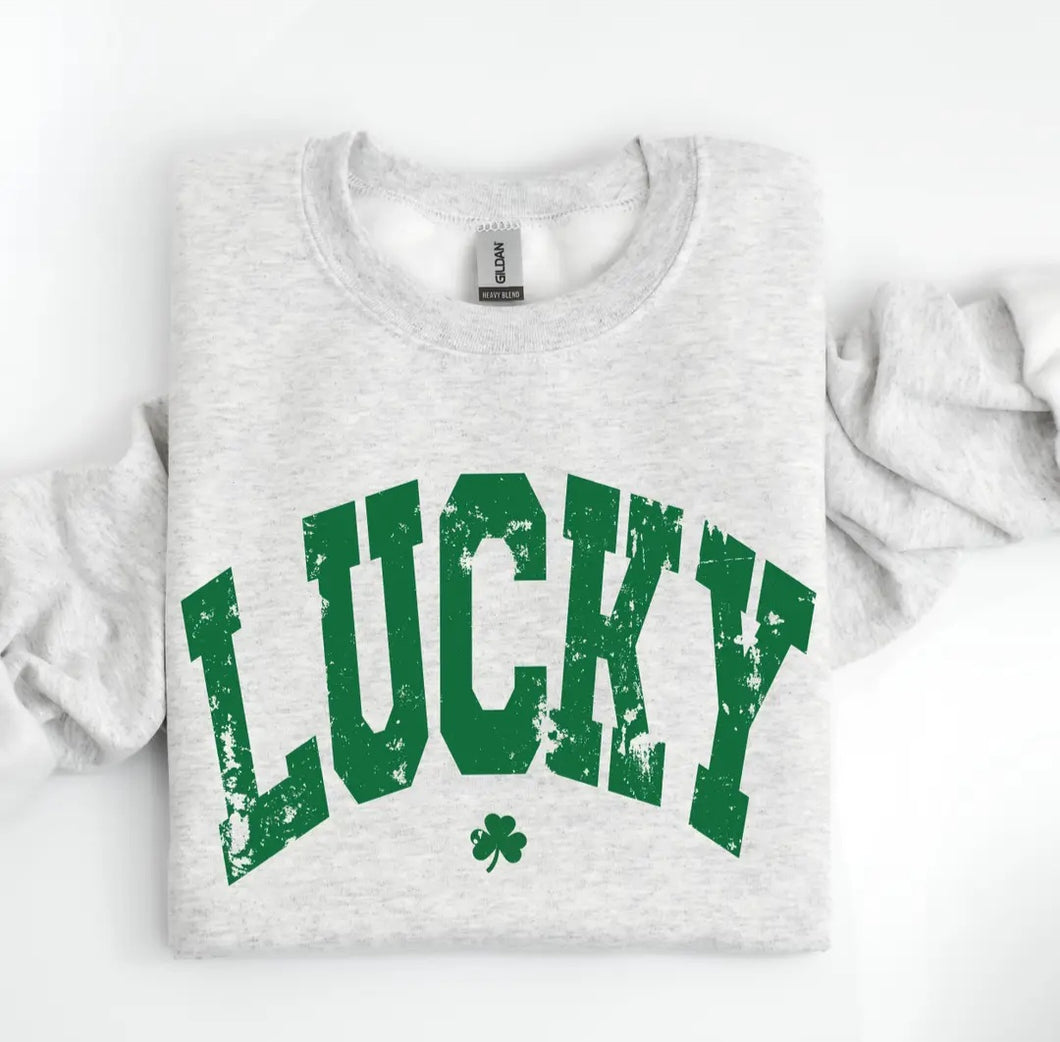 Lucky - Gildan Sweatshirt - Ash Grey