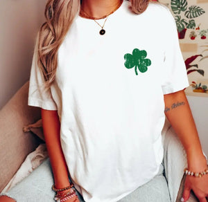 Pocket Shamrock - Gildan Tee - White